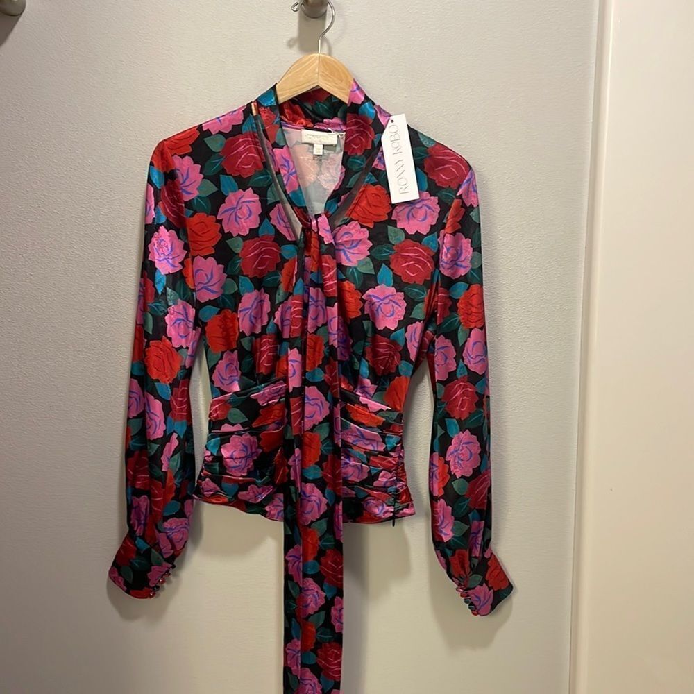 Nwt Ronny Kobo Collection woman’s Eden top in Rose Floral